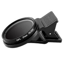 Ultradünner Clip-on CPL-Zirkularpolarisationsfilter mit neutraler Dichte für 37-mm-Kameraobjektive (schwarz)