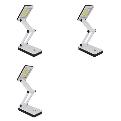 3X Super Bright COB LED Portable Desk Lamp Foldable Press Sensitive Control Battery and USB Powered (No Battery)