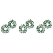 6 Pack Green Eucalyptus Wreath Round Wreath Artificial Wreath Farmhouse Wreath for Door Wall Window Deco,12Inch/PC