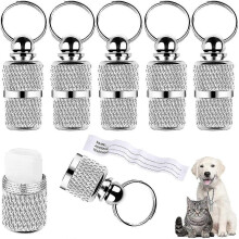 Anti-verlies identificatieplaatje voor huisdieren, 6 stuks, roestvrij staal, voor hond, kat of puppy.