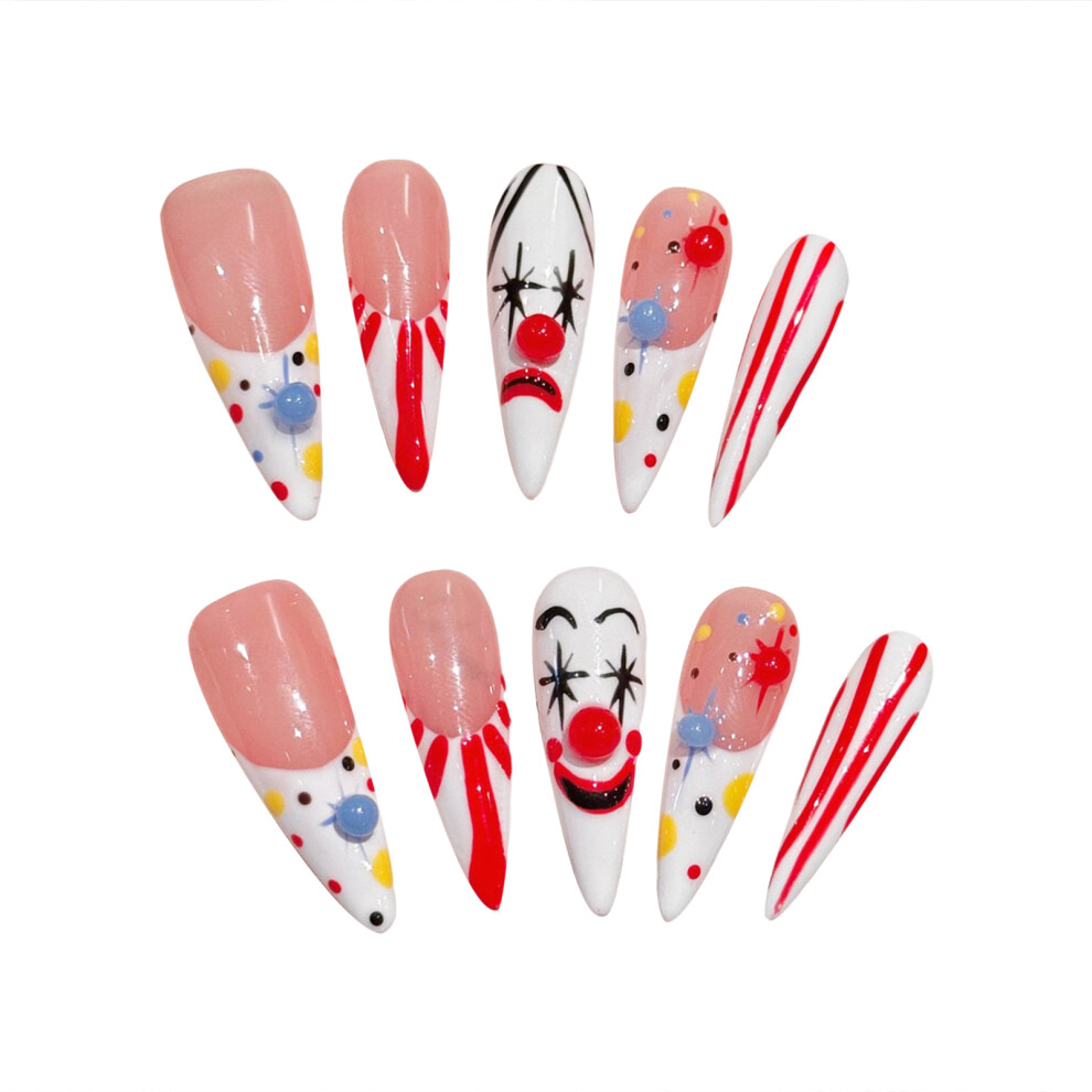 Phui-Pet-Supplies (Xs) Pink Striped Press-On Nails, Long-Lasting For Women