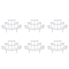 6X Transparent Removable Acrylic Cake Display Stand for Party Round Cupcake Holder Bakeware Wedding Birthday Party