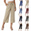 Damenhose, elastische Taille, lässige-Dunkelgrau L 6