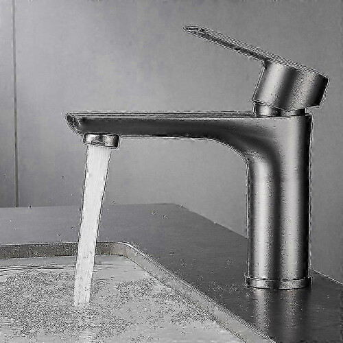 Rubinetto miscelatore monocomando in acciaio inox per acqua calda e fredda per bagno. 2