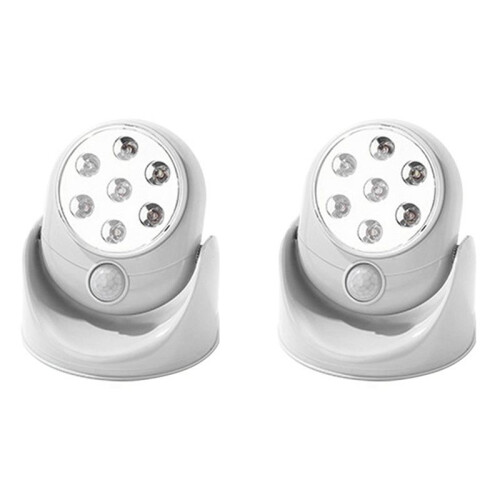 2X 7 LED Wireless 360 Degrees Rotation Motion Activated Sensor Ultra Bright Night Light Automatic Infrared Wall Lamp