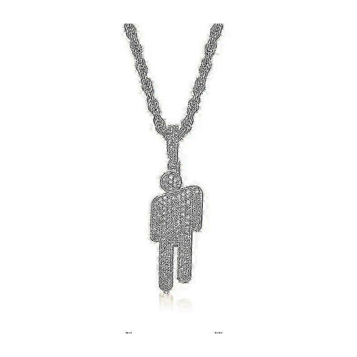 Damehalskæde, sølvvedhæng, Billie Eilish-stil, 1 stk. 1