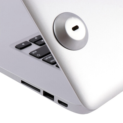 Adhesive Security Plate with Slot for Cables To Lock Down Laptops, Tablets, Monitors and Other Devices (Silver 2 Pack)