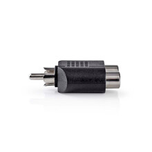 subwoofer-adapter | RCA-stekker | 2x RCA-stekker | Vernikkeld | Recht | ABS | Zwart | 1 st. | Doos