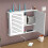 2X Wireless Router Storage Boxes Wooden Box Cable Power  Wire Bracket Wall Hanging Plug Board Shelf -Single Door 3