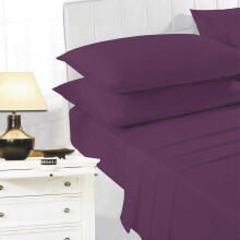 (Double, Aubergine) K Collection percale Percale Fitted Sheet