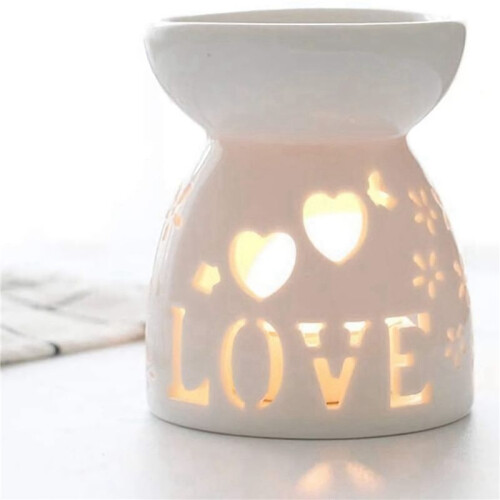 3X Ceramic Diffuser Candle Burner Ceramic Burning Essential Oils Diffusers Aromatic Lamp -Love 2