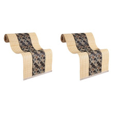 2X Asian Style Bamboo Table Runner Retro Table Mat Suitable for Kitchen, Dining Room and Bedroom Decoration. Dark Brown