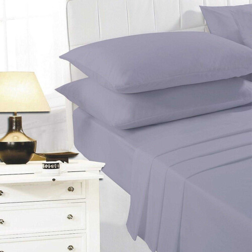 (Double, Grey) K Collection percale Percale Fitted Sheet