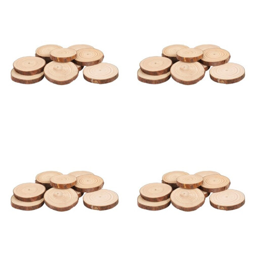 40PCS Natural Tree Round Wood Log Slice for Wedding Centerpiece Bark Table Decor