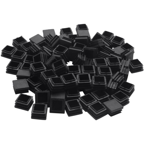 800pcs Plastic Square Tube Inserts End Blanking Caps 20mm X 20mm Black 2