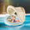 Inflatable swimming ring with sunshade 57x49cm, PVC pool float with removable canopy, summer water accessory 2