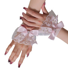 Lolitas transparente Handschuhe, Handärmel, fingerlose-Rosa