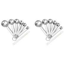 Set di Misurini Nel Acciaio Inox, Cucchiaini, Cucchiaini, Set 12 con Livellatore Bonus, per Liquidi E Secchi
