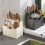 Wall Mounted Kitchen Utensil Storage Rack Large Capacity Chopstick Storage Rack Creamy-White 3