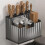 Wall Mounted Kitchen Utensil Storage Rack Large Capacity Chopstick Storage Rack Creamy-White 4