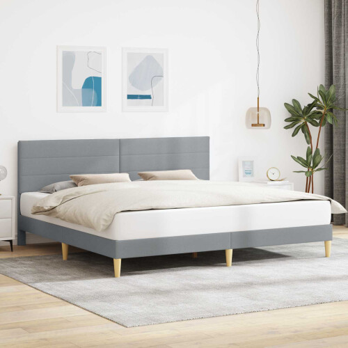 VidaXL vidaXL Bed Frame with Headboard Light Grey 180 x 200 cm Fabric