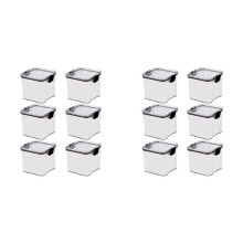 12 Pack 700Ml Kitchen Food Storage Box Organizer Container Set Vacuum Lid Seal Clear Square