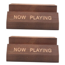 2X NU Afspelen van Vinylplatenstandaard Vinylplatenhouder Display Houten Platenopslagstandaards voor Albums Draaiende Accessoires