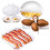 4Pcs Microwave Cooking Set Oven Cookware Set with Bacon Baking Plate Egg Steamer Fried Egg Box Potato Rack for Kitchen 4