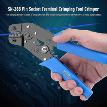 SN-28B Professional Crimping and Cutting Tool, Compatible with JST SM&Dupont Pin Sleeve Ratchet Cable Terminal Crimping Tool