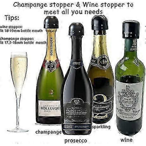 Vinpropp 3-pack - Läckagesäker champagnebehållare med vakuumförsegling 1