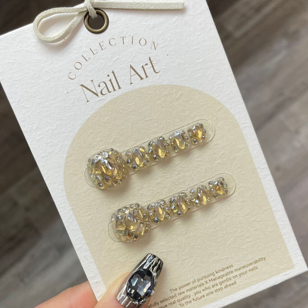 Dachuang Beauty (S) Glitter Rhinestone Toenails For Women - Champagne
