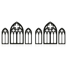 6X Gothic Mirrors Wall Decor Arched Decor Mirror Wall Mounted Goth Room Decor Vintage Cathedral Window Mirror for Room