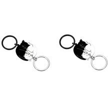 4x Paar Cadeau Sleutelhanger Leuke Valentijnsdag Cadeaus voor Hem, Haar, Kattenliefhebber, Beste Vriend Vrouw, Cadeau voor Verjaardag Nieuw Ja