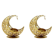 2X B-Candle Holder Ramadan Metal Candlestick Eid Mubarak Decoration Light Luxury Wedding Muslim Party Eid Al AdhaGift