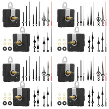 4sets 32Mm Lange As DIY Quartz Uurwerk Mechanisme met 5 Verschillende Pairs Handen Wandklok Reparatie Onderdelen Vervanging