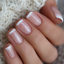 Faux ongles à paillettes dégradés, matériau ABS, Style européen,