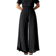 Pantalon de détente coupe ample pour femmes, taille-Noir XXL
