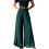 Comfortable Wide Legged Pants Soft Polyester-Malachite green XL 1