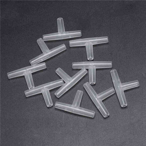 Plastic Tee Shape Aquarium 3-Way Air Valve Connectors 60 Pcs White 1
