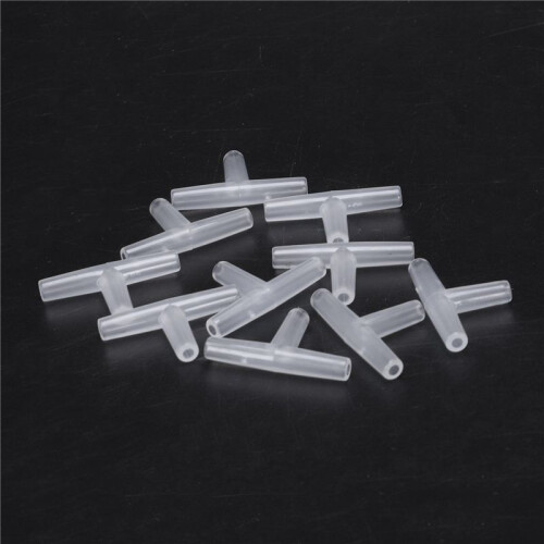 Plastic Tee Shape Aquarium 3-Way Air Valve Connectors 60 Pcs White 2