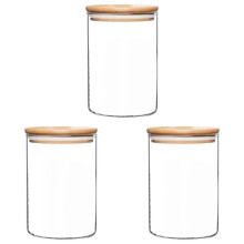 3X Glass Food Storage Containers with Lids Large Glass Food Storage Jars for Coffee Bar Tea Sugar (27 FL OZ)