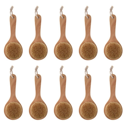10X Long-Handled Borste Detox Holzgriff Körperbürste Hautbürste
