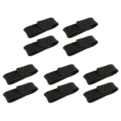 10 X Bolsa 13cm Nilon Negro para LED Linterna