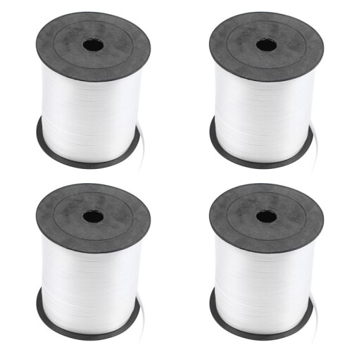4 Rol Ballonlint 225M 5Mm voor Bruiloftsfeest (Wit)