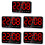 5X Digital Wall Clock, 9Inch LED Digital Clock Large Display with 12/24H,  Digits,Small Silent Wall Clock (Red) 1