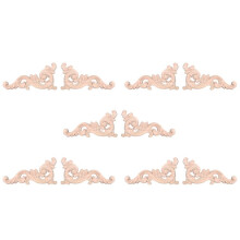 10Pcs Wood Carved Corner Onlay Unpainted Applique Frame Door Decors Decal 15 x 8 x 0.8cm