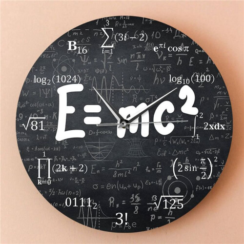 3X  of Relativity Math Formula Wall Clock Scientist Physics Teacher Gift School Classroom Decor 2