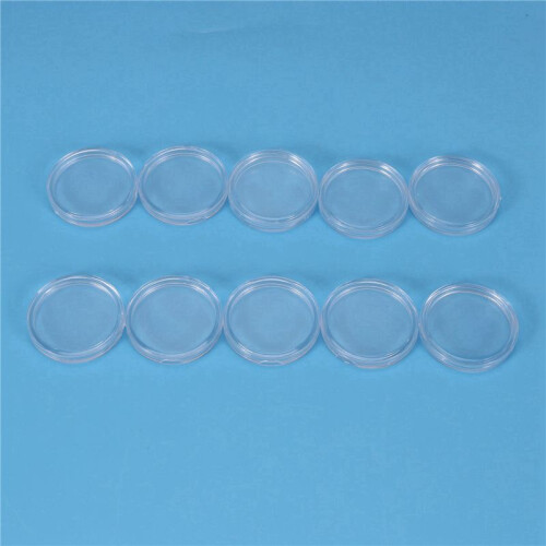100 Pcs Small Round Transparent Plastic Coin Capsules Box 33mm 1