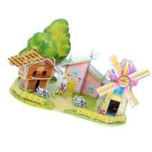 Rompecabezas 3D DIY, juguete educativo para bebés y niños pequeños, molinos de viento.