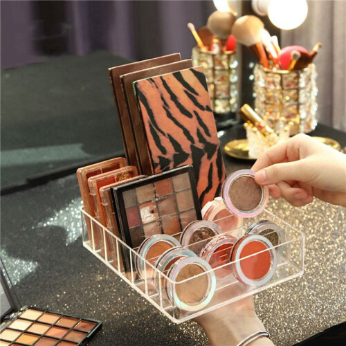 4X Compact Makeup Palette Organize, 7 Sections Cosmetics Storage Box for Bathroom Countertops, Vanities 2